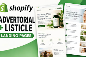 build a shopify advertorial and listicle landing page