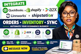 integrate quickbooks shopify a2x linnworks shipstation orders inventory sync