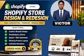design and redesign shopify website, shopify store audit and maintenance