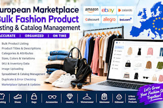 european marketplace bulk fashion product listing  catalog management specialist