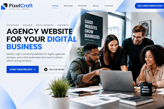 design wix agency website, digital business, recruitment website