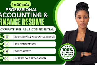 write accounting finance resume and CV for job seekers