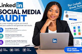 do social media audit 30 day content calendar linkedin founder profile optimize