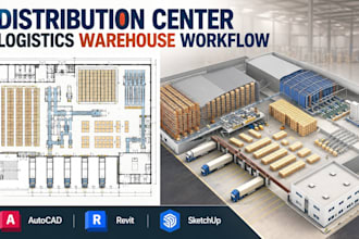design distribution center logistics warehouse workflow autocad layouts