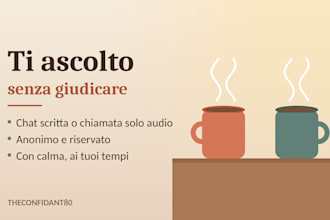 ascoltarti senza giudicare, in chat o in chiamata audio anonima