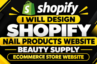 design shopify nail products website beauty supply ecommerce store website