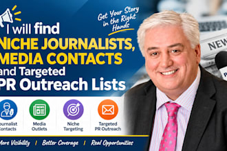 find niche journalists, media contacts and targeted PR outreach lists
