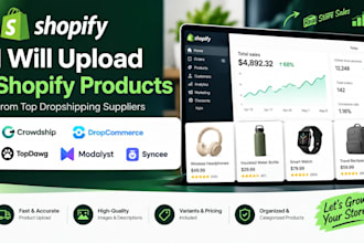 upload shopify products from modalyst topdawg  dropcommerce syncee crowdship