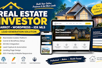 build real estate investor carrot wordpress idx mls lead generation website
