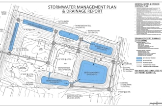 prepare stormwater management plan and drainage report for permit