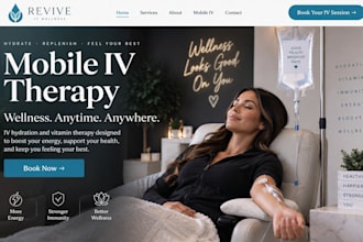design wix mobile iv therapy booking website iv hydration wellness clinic websit
