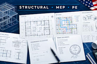 do structural engineering review, permit drawings, mep for florida, nevada stamp