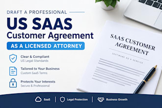 draft a professional US saas customer agreement