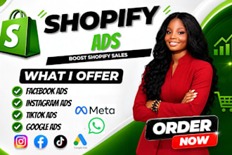 set up and manage shopify ads, meta ads for sales and conversion