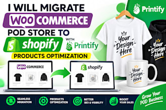 woocommerce pod store migration shopify printify etsy products SEO optimization