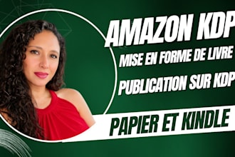 publication sur amazon KDP, mise en page de livres, formats papier et kindle