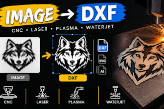 convert images to dxf cnc, plasma cutting, laser cutting and waterjet ready file