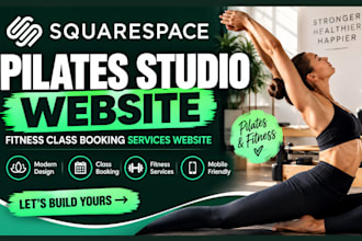 design squarespace pilates studio website fitness class booking services website