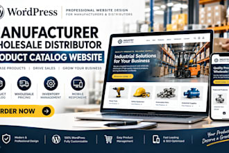 wordpress manufacturer wholesale distributor product catalog website design dev