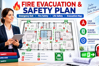 create a professional fire evacuation, safety and emergency exit plan