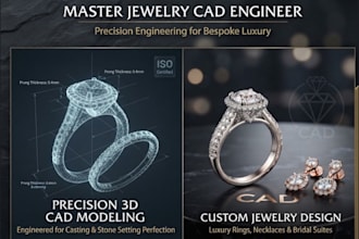design custom jewelry, diamond rings, and luxury earrings in 3d cad modeling