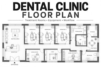 design dental clinic floor plan with treatment rooms and equipment layout