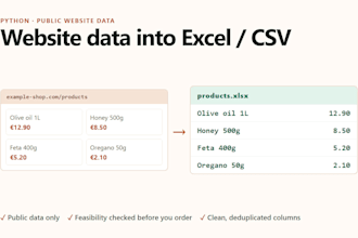 scrape website data into excel or CSV with python