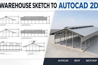convert warehouse sketches to autocad warehouse 2d floor plans