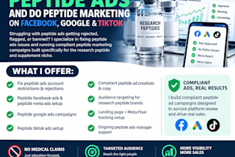 fix peptide ads and do peptide marketing on facebook, google and tiktok