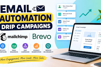 setup mailchimp brevo email automation, drip campaigns and email sequences