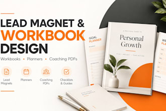design a lead magnet, workbook, planner or coaching PDF