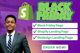 design a high converting shopify black friday sales landing page