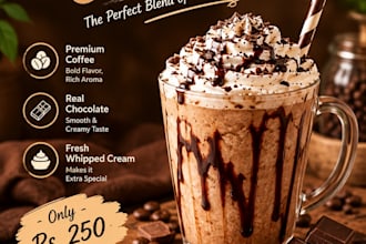 design a professional coffee shop flyer or menu in canva