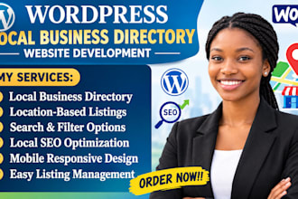 build a local business directory website on wordpress with SEO