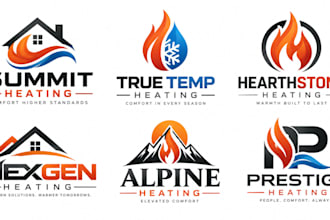 design a professional hvac, furnace, boiler, or heating company heating logo