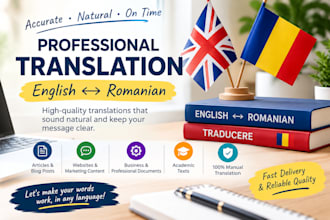 translate english to romanian and romanian to english professionally