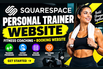 design squarespace personal trainer website fitness coaching booking website