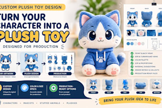 design a custom plush toy ready for manufacturing
