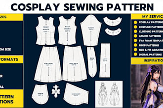 create custom cosplay sewing patterns, costumes, armor and props