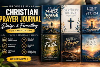 design and format a christian prayer journal for amazon KDP christian prayer