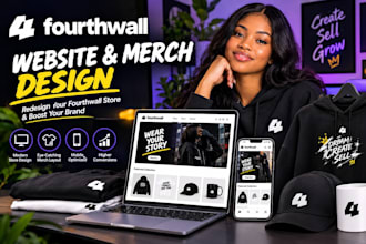 do fourthwall website merch design, redesign fourthwall store print on demand