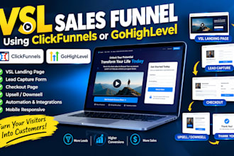 build a high converting vsl sales funnel using clickfunnels or gohighleve