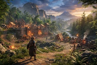 create 3d open world game environment, map, level design, ue5 environment, unity