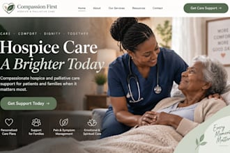 design wix hospice care website palliative care healthcare organization website