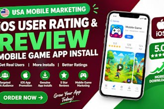 add mobile marketing USA 5 rating IOS user rating review mobile game app install