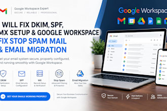 fix dkim spf mx setup google workspace fix stop spam mail fix email migration