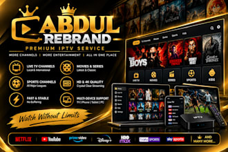 develop and rebrand a professional iptv with admin panel