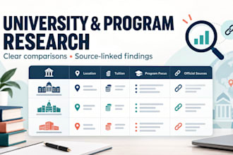 research and compare universities and study programs