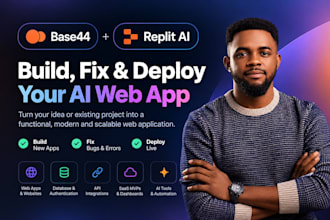 build, fix, deploy, debug your base44 app, replit ai web app base 44 expert app