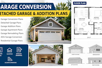 design garage conversion, detached garage and garage addition plans